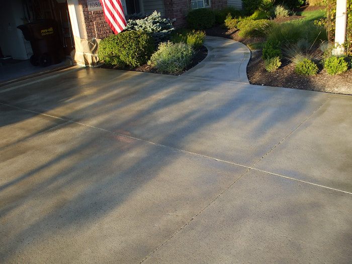 New concrete driveway recently finished